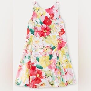 Polo Ralph Lauren watercolor flower‎ cotton sun dress size 8 pink yellow white